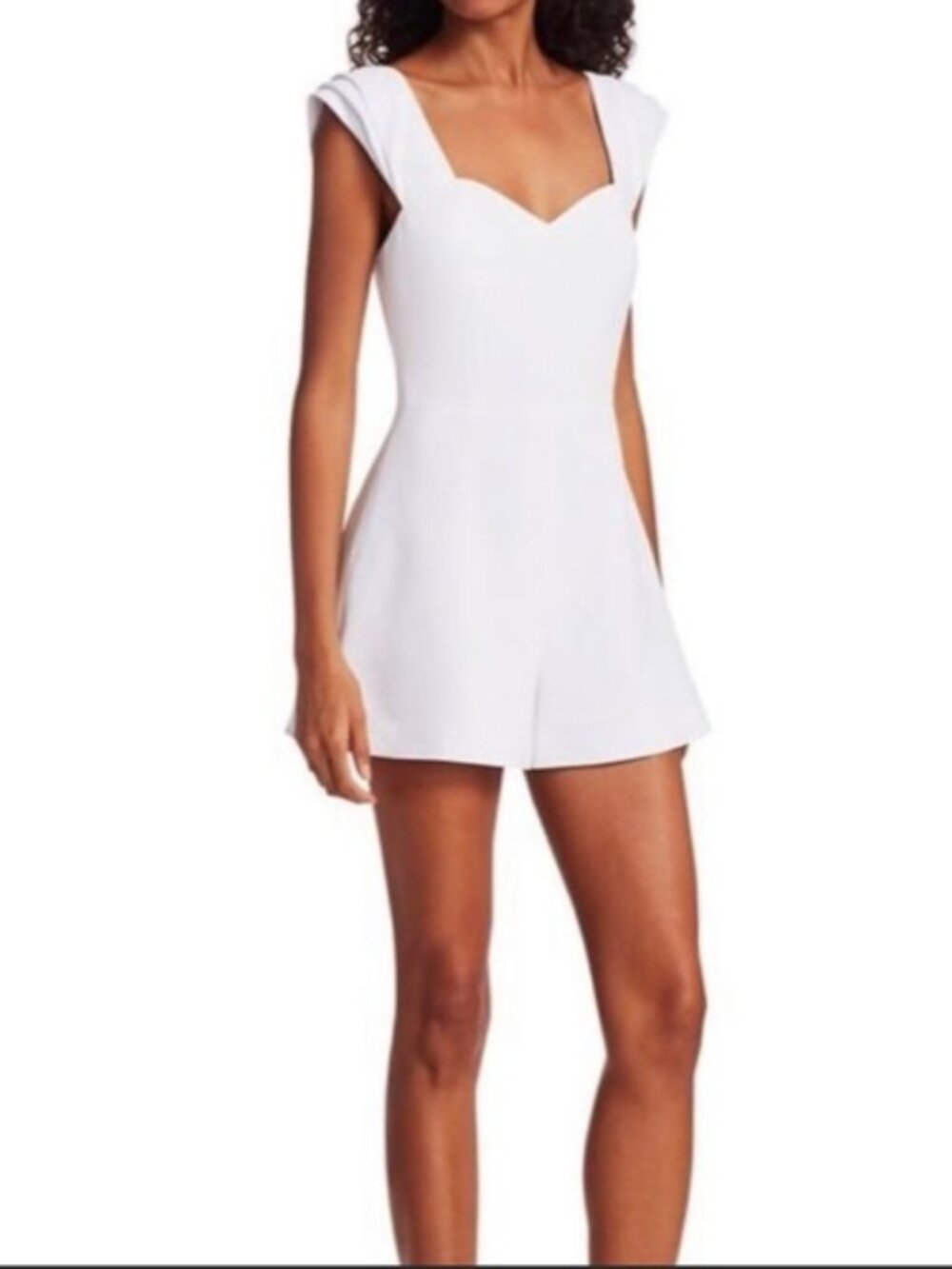 Alice + Olivia Iman Pleated Cap Sleeve Romper Size 2